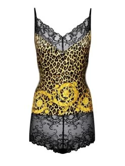 Seide Teddy BODYSHIRT PANTHERE Gold-schwarz Von Cadolle 9 Seide Teddy BODYSHIRT PANTHERE Gold-schwarz Von Cadolle -Modische Unterwäsche 4097e bodyshirt soie panthere leo print cadolle 2