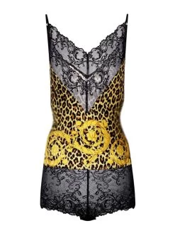 Seide Teddy BODYSHIRT PANTHERE Gold-schwarz Von Cadolle 10 Seide Teddy BODYSHIRT PANTHERE Gold-schwarz Von Cadolle -Modische Unterwäsche 4097e bodyshirt soie panthere leo print cadolle 3