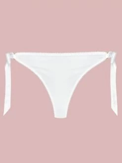 Satin Culotte GEISHA Mit Schleifen Von Cadolle -Modische Unterwäsche 4500ba culotte geisha satin wei cadolle 2 4