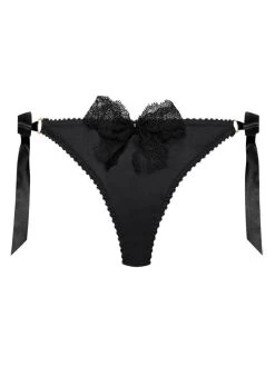 Satin Culotte GEISHA Mit Schleifen Von Cadolle -Modische Unterwäsche 4500bb culotte geisha satin schwarz cadolle 3 4