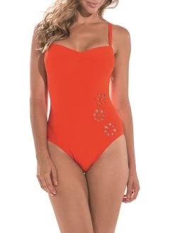 Makramee Träger Badeanzug CHATON Von Nicole Olivier -Modische Unterwäsche badeanzug chaton koralle nicole olivier