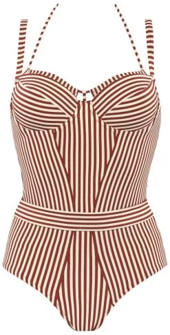 Badeanzug HOLI VINTAGE Gestreift Von Marlies Dekkers -Modische Unterwäsche badeanzug holi vintage rot creme 18185 marlies dekkers 1
