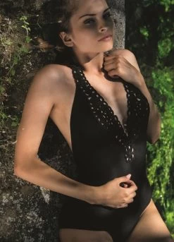 Makramee Neckholder Badeanzug CHAMOIS Von Nicole Olivier -Modische Unterwäsche badeanzug makramee chamois schwarz nicole olivier 3