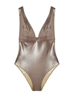 Wende-Badeanzug NIL 32 Gold-taupe Von Pain De Sucre -Modische Unterwäsche badeanzug nil braun pain de sucre 2