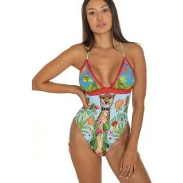 Badeanzug JUNGLE ATTITUDE Blau Von Pin-Up Stars 3 Badeanzug JUNGLE ATTITUDE Blau Von Pin-Up Stars