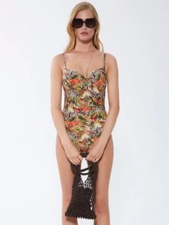 Badeanzug ZEBRA IN PARADISE Apricot Grün Von Fürstenberg -Modische Unterwäsche badeanzug pfirsich bunt 243 38330 fuerstenberg