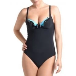 Träger-Badeanzug RHODA Schwarz-türkis Von Je Suis