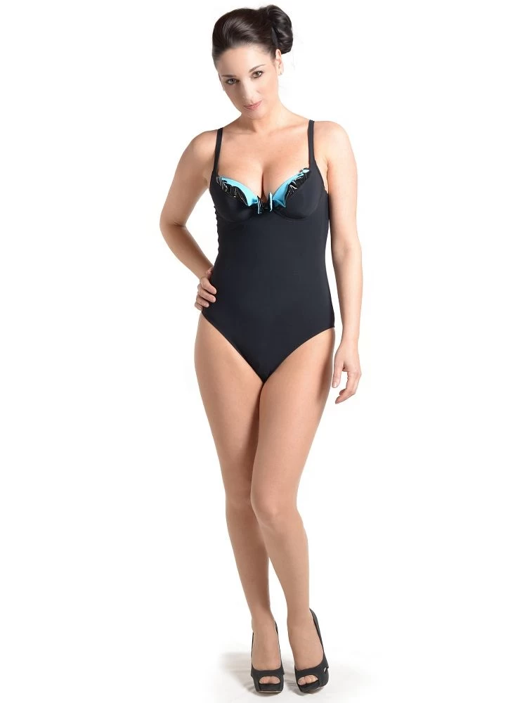 Träger-Badeanzug RHODA Schwarz-türkis Von Je Suis 4 Träger-Badeanzug RHODA Schwarz-türkis Von Je Suis – Bild 2