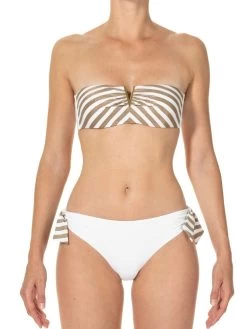 Bandeau-Bikini TAORMINA Weiß-gold Von Ritratti Mare -Modische Unterwäsche bandeau bikini taormina weiss gold 71998 ritratti mare 2