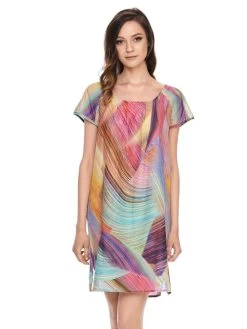 Baumwolle Batist Dress JETTE Bunt Von Gattina -Modische Unterwäsche baumwolle kurzarm kleid jette 391223 bunt gattina 1
