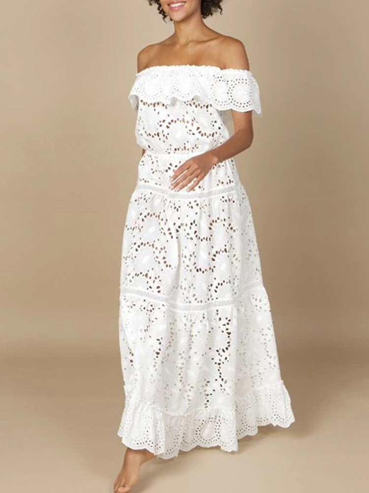 Baumwolle Lochspitze Sommerkleid GLADYS Von Marjolaine 5 Baumwolle Lochspitze Sommerkleid GLADYS Von Marjolaine – Bild 3