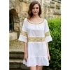Baumwolle Batist Strandtunika JÖRDIS Mit Stickerei Von Gattina -Modische Unterwäsche baumwolle tunika joerdis weiss gold 391198 gattina