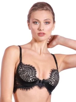Spitzen Push Up BH BLACK SWAN Von Prelude Milano -Modische Unterwäsche bh push up pads schwarz ys285 black swan prelude 2 1
