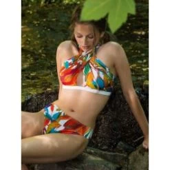 Träger Bikini TENERIFE TENDANCE Weiss-bunt Von Nicole Olivier