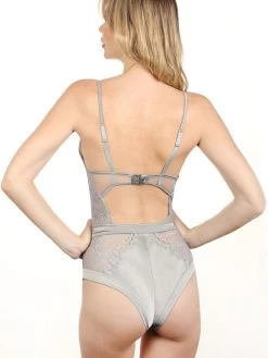 Bügel-Body Tüll Mit Spitze Und Strass MARLENE Von Prelude Milano -Modische Unterwäsche body grau yh306 prelude 2 9