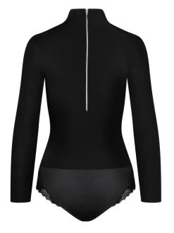 Langarm Twill-Body OFFICIER Schwarz Von Cadolle -Modische Unterwäsche body twill officier noir 4086nf cadolle 4