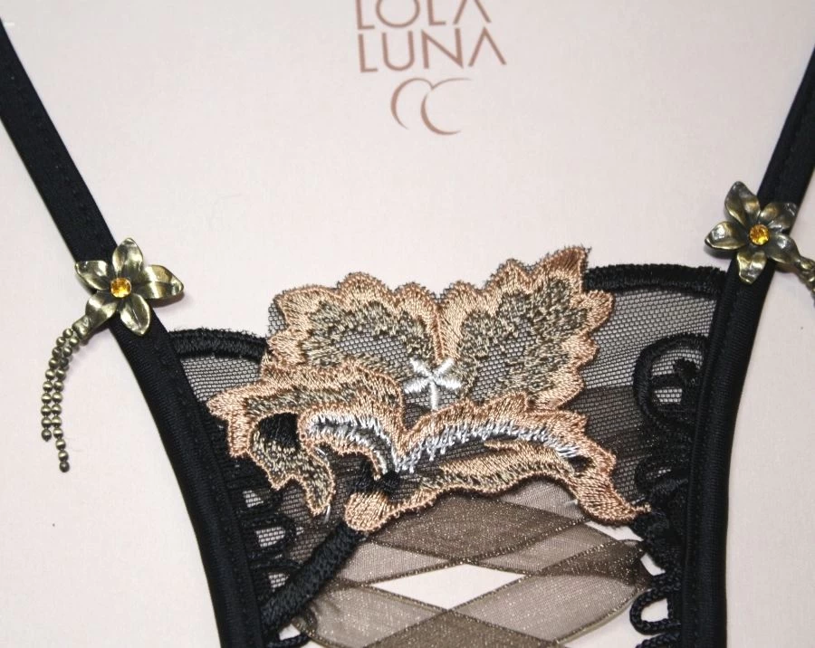 Lola Luna String BOMBAY Schwarz-beige 8 Lola Luna String BOMBAY Schwarz-beige – Bild 6