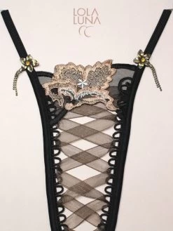 Lola Luna String BOMBAY Schwarz-beige 12 Lola Luna String BOMBAY Schwarz-beige -Modische Unterwäsche bombay lola luna micro string