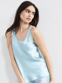 100% Seide Camisole Top KLASSIK SATIN Unifarben Von Eva B. Bitzer -Modische Unterwäsche camisole top seide crystal blue 27318232 klassik satin eva b bitzer 2 9