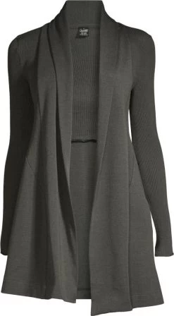 Merino Wolle-Seide CARDIGAN Strickjacke Von Oscalito 15 Merino Wolle-Seide CARDIGAN Strickjacke Von Oscalito -Modische Unterwäsche cardigan lang gruen 3463 oscalito 3 4