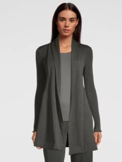 Merino Wolle-Seide CARDIGAN Strickjacke Von Oscalito 19 Merino Wolle-Seide CARDIGAN Strickjacke Von Oscalito -Modische Unterwäsche cardigan lang gruen 3463 oscalito 4 4