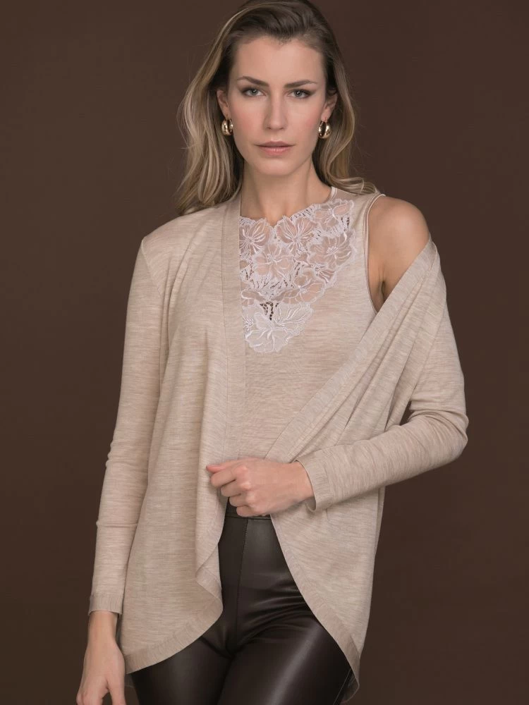 Merinowolle-Seide CARDIGAN Strickjacke Von Artimaglia 4 Merinowolle-Seide CARDIGAN Strickjacke Von Artimaglia – Bild 2