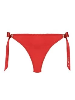 Satin Culotte GEISHA Mit Schleifen Von Cadolle -Modische Unterwäsche culotte geisha a noeuds rouge 4500bb cadolle 4