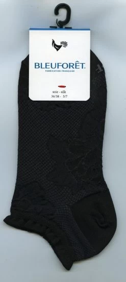 Damen Sneakersocken Blumenmuster Aus 74% Seide Von Bleuforêt -Modische Unterwäsche damen soeckchen seide bleuforet 6103ar5 schwarz