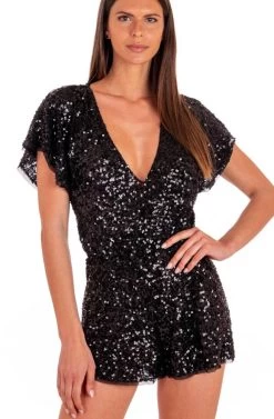 Jumpsuit PAILLETTES Von Pin-Up Stars -Modische Unterwäsche einteiler pb035tu schwarz pailletten pin up stars 2 1