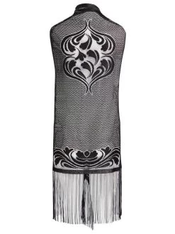 Lang Weste Mit Fransen LOVELY DOT Von Mademoiselle Coco Cavalière -Modische Unterwäsche fransen weste schwarz 1671 mc19 mademoiselle coco cavaliere 2