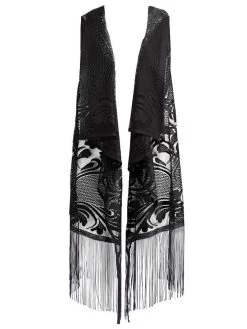 Lang Weste Mit Fransen LOVELY DOT Von Mademoiselle Coco Cavalière -Modische Unterwäsche fransen weste schwarz 1671 mc19 mademoiselle coco cavaliere