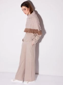 Hausanzug TORTORA Mit Strick In Sand Von Chiara Fiorini -Modische Unterwäsche hausanzug kuschel baumwolle mit cape tortora cf1321 chiara fiorini 1