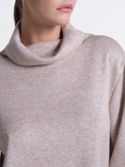 Feinstrick Hausanzug LOUNGE No. 5 Beige Viscose Von Verdiani -Modische Unterwäsche hausanzug viscose feinstrick beige 8808 loungewear verdiani 3