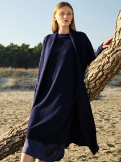 Hausmantel WOLLMIX Von Chiara Fiorini -Modische Unterwäsche hausmantel lang wollmix blu cf1352 chiara fiorini 3 6