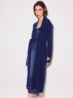 Hausmantel WOLLMIX Von Chiara Fiorini -Modische Unterwäsche hausmantel lang wollmix blu cf1352 chiara fiorini 6