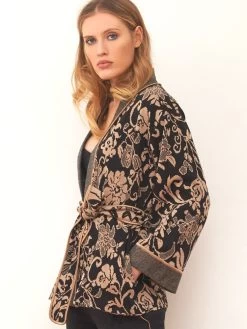 Jacke JACQUARD Schwarz-zimt Von Chiara Fiorini -Modische Unterwäsche jacke jacquard g9611 chiara fiorini 2 1