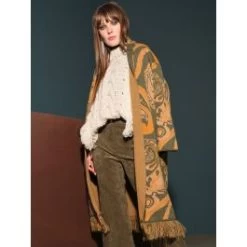 Jacke ETHNO PRINT Lang Mit Fransen Von Fiori Di Chiara