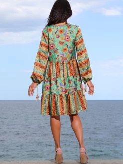 Seidenbatist Tunikakleid GINEVRA MENTA Grün-orange Von Laetitia Beachwear 12 Seidenbatist Tunikakleid GINEVRA MENTA Grün-orange Von Laetitia Beachwear -Modische Unterwäsche kaftan mint g133 laetitia 4