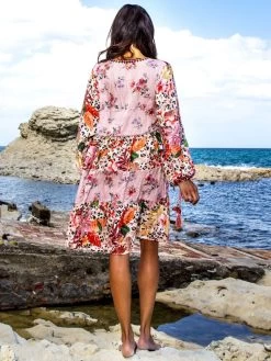 Seidenbatist Tunikakleid GINEVRA ROSA Von Laetitia Beachwear -Modische Unterwäsche kaftan rosa g133 laetitia