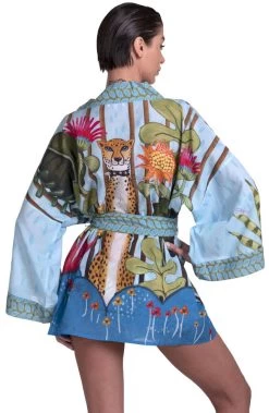 Kimono JUNGLE ATTITUDE Von Pin-Up Stars -Modische Unterwäsche kimono baumwolle jungle attitude blau pa110a pin up stars 2