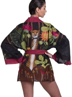 Kimono JUNGLE ATTITUDE Von Pin-Up Stars -Modische Unterwäsche kimono baumwolle jungle attitude schwarz pa110a pin up stars 3 2