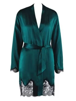 100% Seide Kimono TOI MON AMOUR Uni Farben Von Aubade -Modische Unterwäsche kimono gr n spitze seide toi mon amour qs65 emeraude aubade 1 2 1