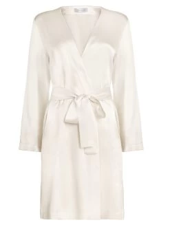 100% Seide Morgenmantel CLASSICO Von Luna Di Seta -Modische Unterwäsche kimono kurz seide vlst08009 elfenbein weiss luna di seta 4 1 1 1
