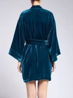 Seide-Viscose Samt Kimono DANY Von Vivis -Modische Unterwäsche kimono kurz v00038 dany blau vivis 6 2