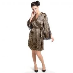 Seiden-Kimono LACE ANIMALIER Leopard Von Luna Di Seta
