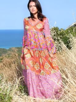 Seidenbatist Strandkleid NARCISO LILLA Von Laetitia Beachwear -Modische Unterwäsche kleid lila n141 lila laettia 9