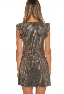 Strandkleid MIRROR RHOMBUS Schwarz Gold Von Pin-Up Stars -Modische Unterwäsche kleid pb068a schwarz pin up stars 3