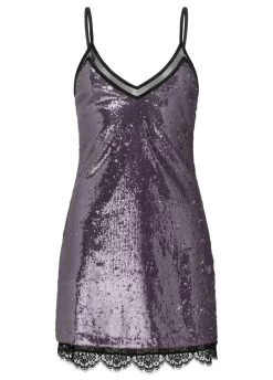 Pailletten Kleid Kurz SARAH Lila Von Room 24 -Modische Unterwäsche kleid sarah lilac room24 2
