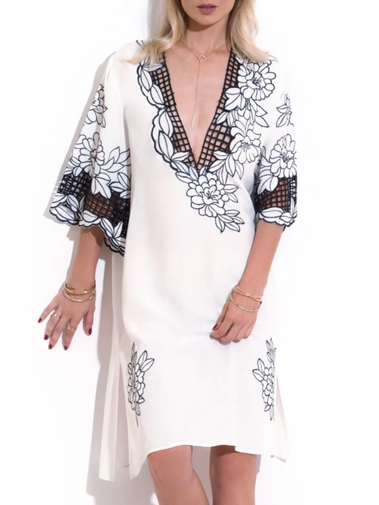 Sommerkleid Mit Hohlsaum-Stickerei BIANCO Von Chiara Fiorini 5 Sommerkleid Mit Hohlsaum-Stickerei BIANCO Von Chiara Fiorini – Bild 3