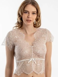 Spitze Kurzarm Top Von Prelude Milano -Modische Unterwäsche kurzarm top spitze yl277 yl277.alb 1 prelude milano